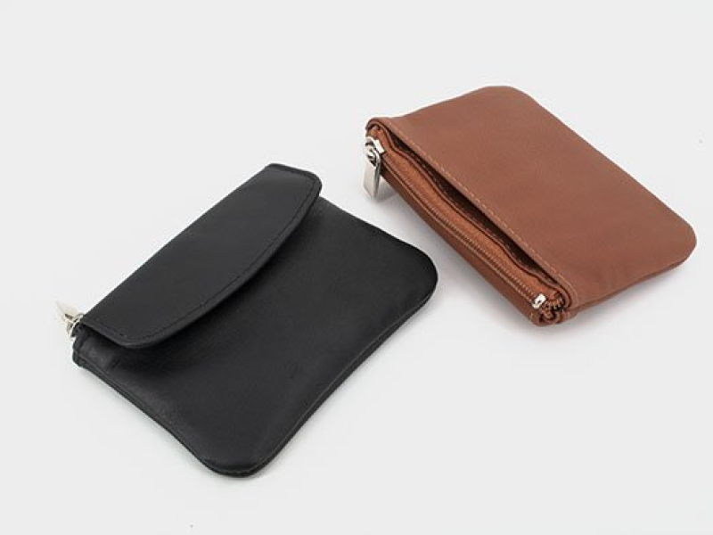 Cartera monedero compacta en piel